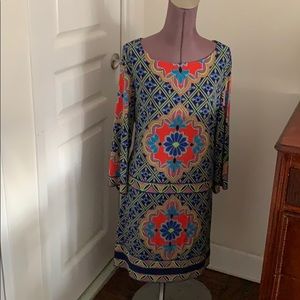 LAUNDRY GEOMETRIC Colorful Sheath dress.